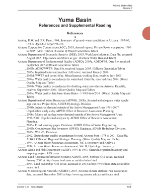 Yuma Basin Arizona Department of Water Resources Azwater  Form