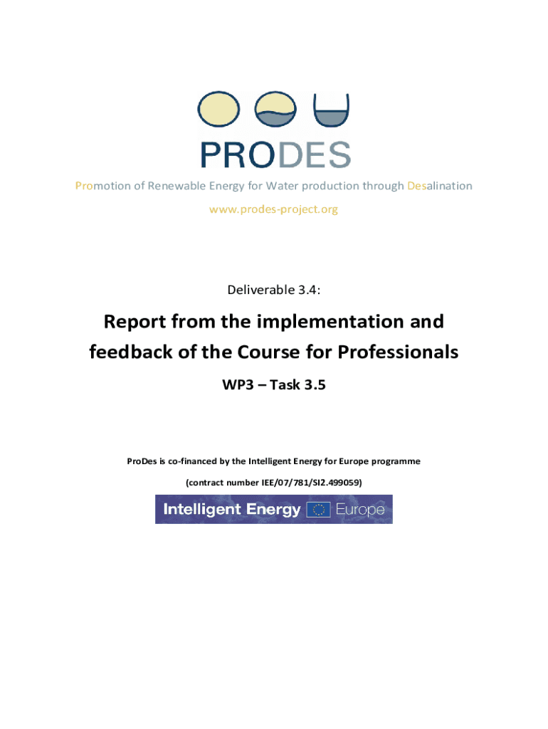 Report from the Implementation and Feedback of the Course  Form