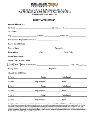 Credit Application DOC Maritime Products Made from Explosively Bonded Metals  Form