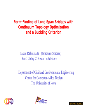 Form Finding of Long Span Bridges with University of Iowa Engineering Uiowa