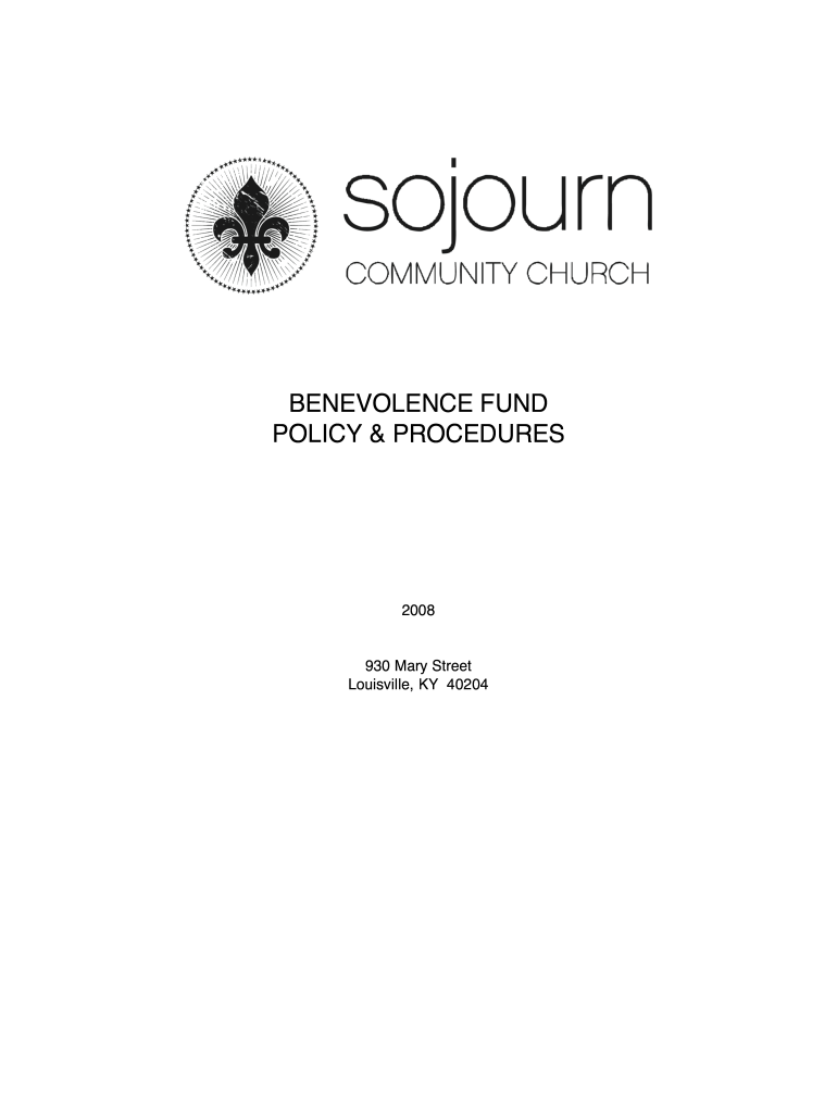  Church Benevolence Policy Sojourn 2008-2024