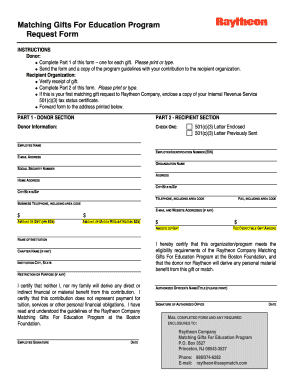 Matching Gift Form Template