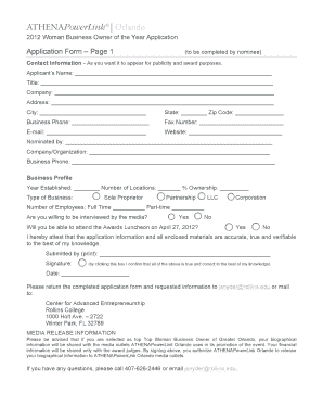 APL Orlando WBOOY Application Edit  Form