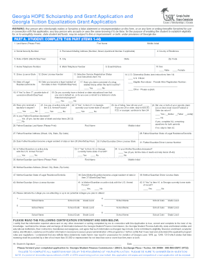 Georgia HOPE Scholarship and Grant Application and Georgia Lagrange  Form