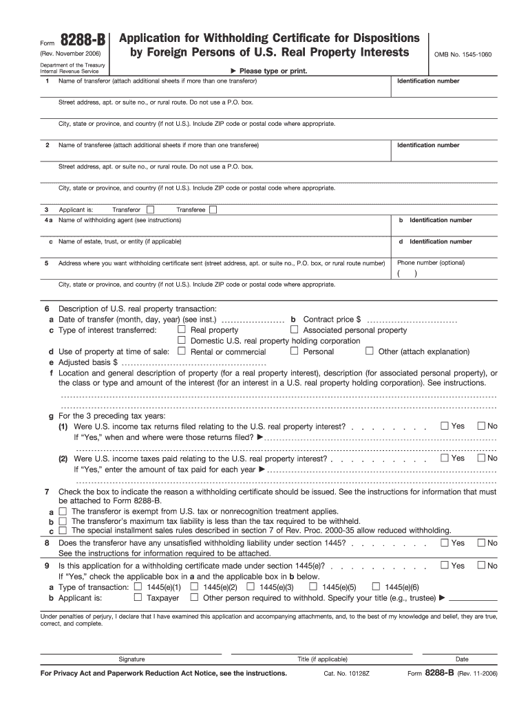  Form 8288 B 2006