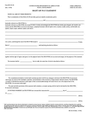 RIGHT of WAY EASEMENT Forms Forms Sc Egov Usda