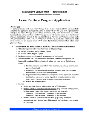 Lease Purchase Program Application  Form