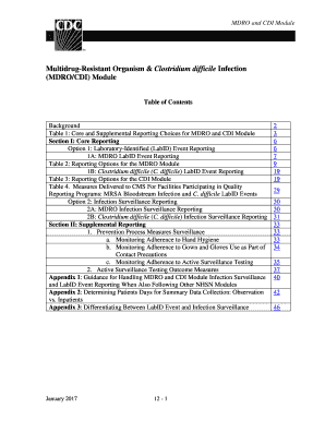 12 Multidrug Resistant Organism AndClostridium Difficile Infection Module Discussion and Analysis Regarding Multidrug Resistant   Form