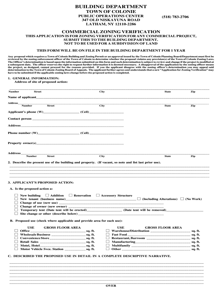 Forms, Permits, Licenses, Applications and Fee    Town of Colonie