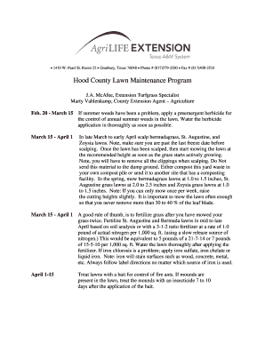Hood County Lawn Maintenance Program  Form