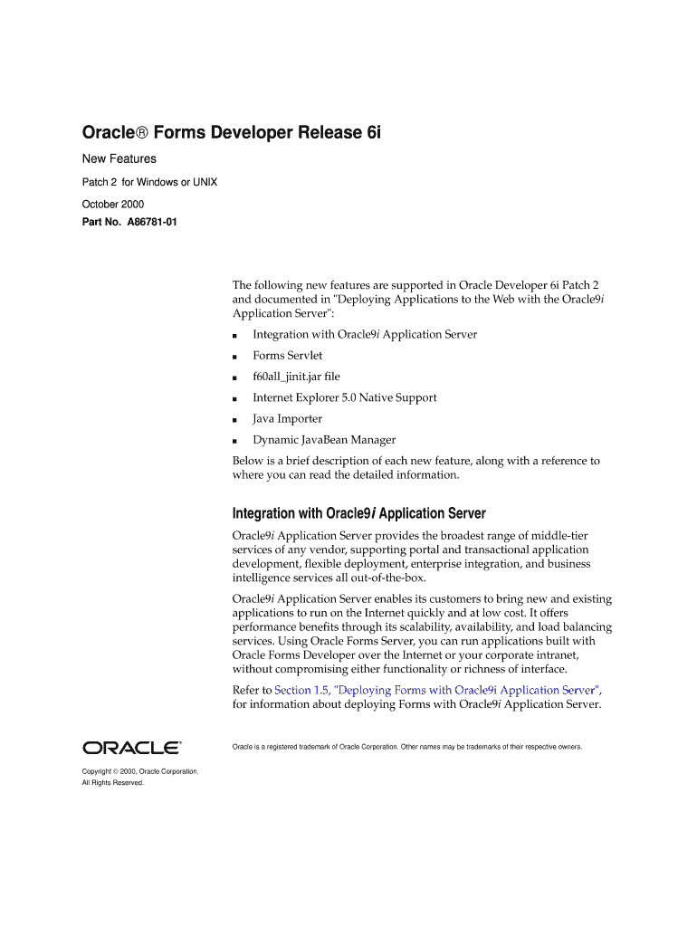 Oracle Forms Developer Release 6i