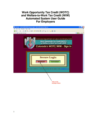 And Welfare to Work Tax Credit WtW  Form