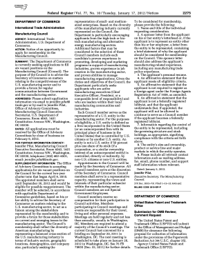 Manufacturing Council Gpo  Form