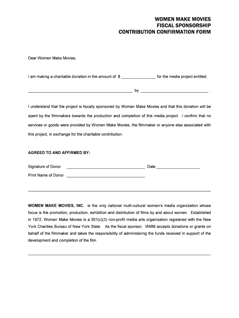 Contribution Confirmation Form