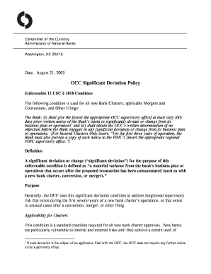 OCC Significant Deviation Policy  Form