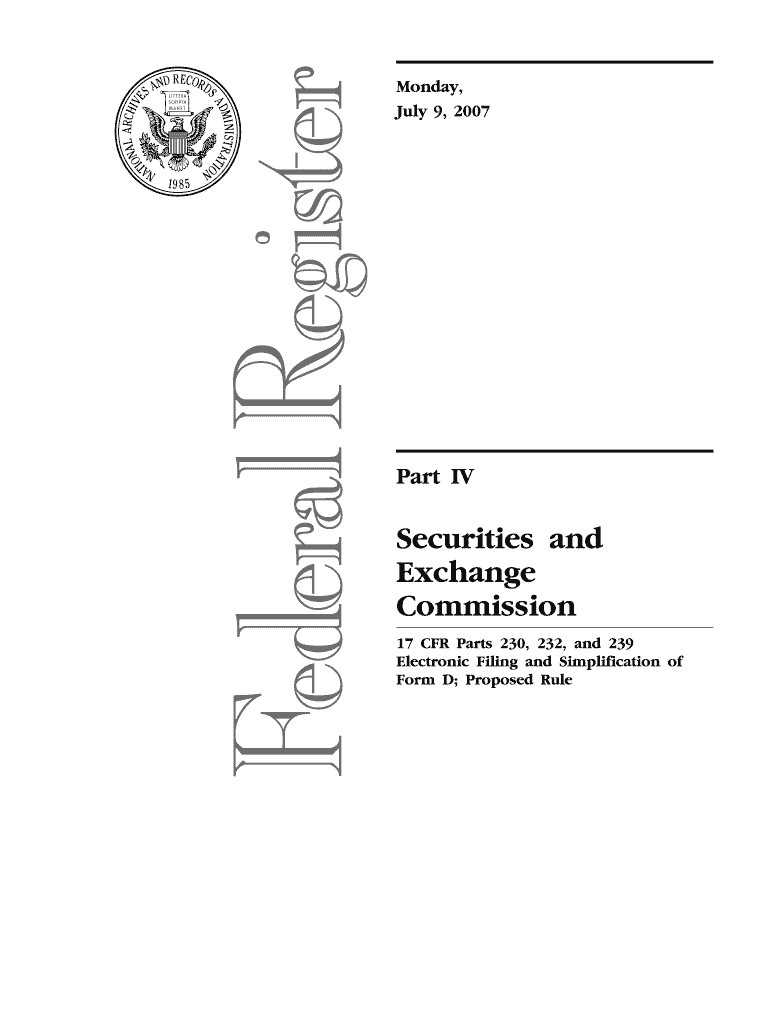 Proposed Rule Electronic Filing and Simplification of Form D