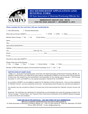 MEMBERSHIP APPLICATION and RENEWAL FORM NY