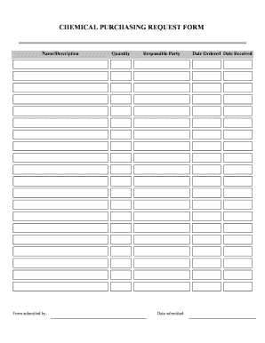 CHEMICAL PURCHASING REQUEST FORM