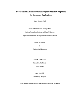 Durability of Advanced Woven Polymer Matrix Composites for Scholar Lib Vt  Form