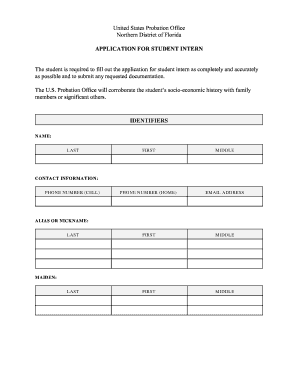 United States Probation Office Northern District of Florida  Form