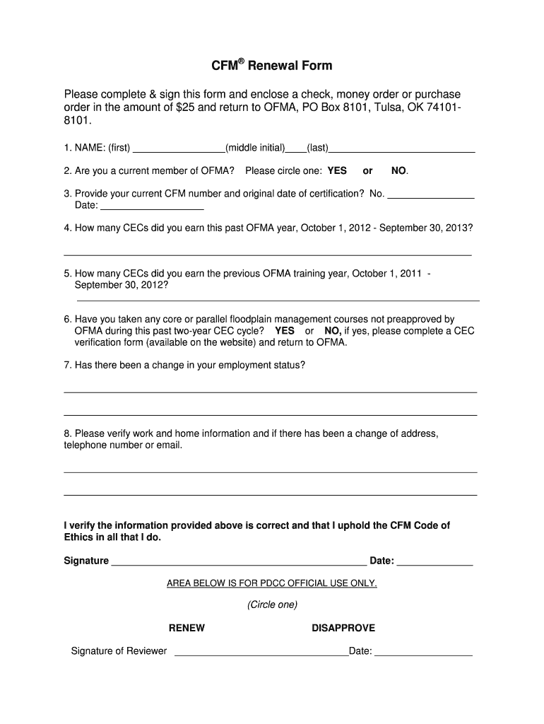 CFM Renewal Form Okflood