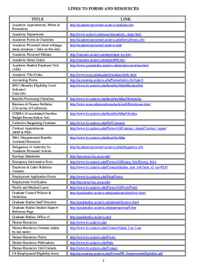 LINKS to FORMS and RESOURCES 1 TITLE LINK Pps Ucdavis