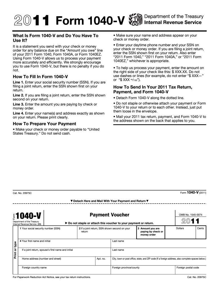  1040 V Form 2011