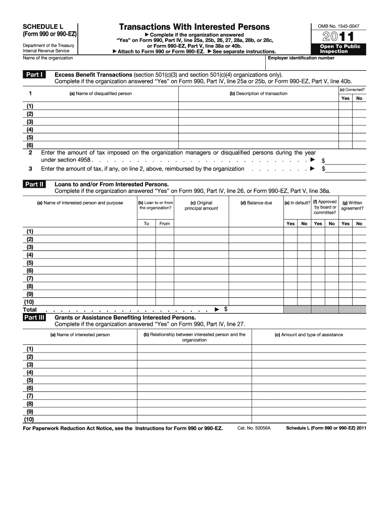 990 Schedule L Instructions  Form