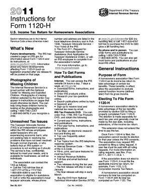 Form 1120 H Instructions