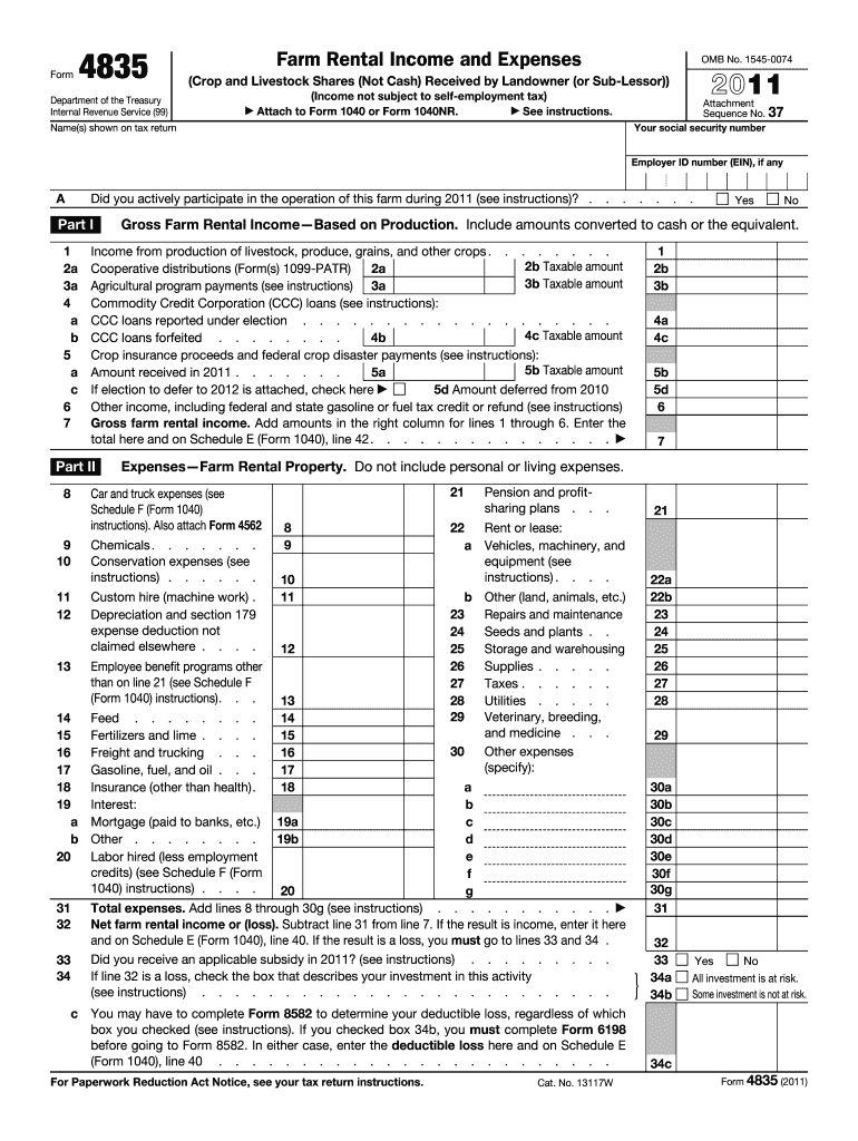  Irs 4835 Form 2011