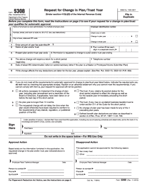 Form 5308 Rev November Internal Revenue Service