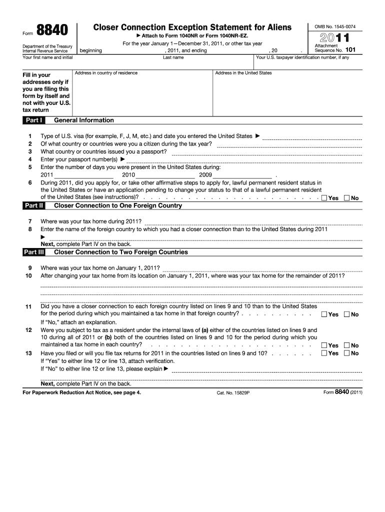  8840 Form 2011