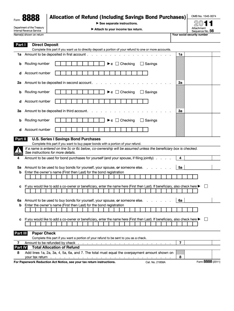  8888 Form 2011