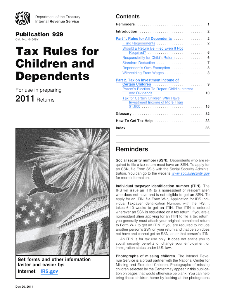 Irs Publication 929 Dependent Form
