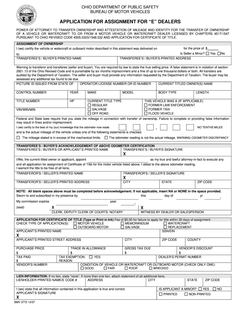  Bmv 3772 Form 2017