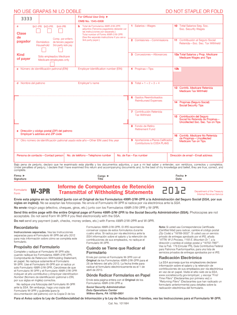  W 3pr Form 2012