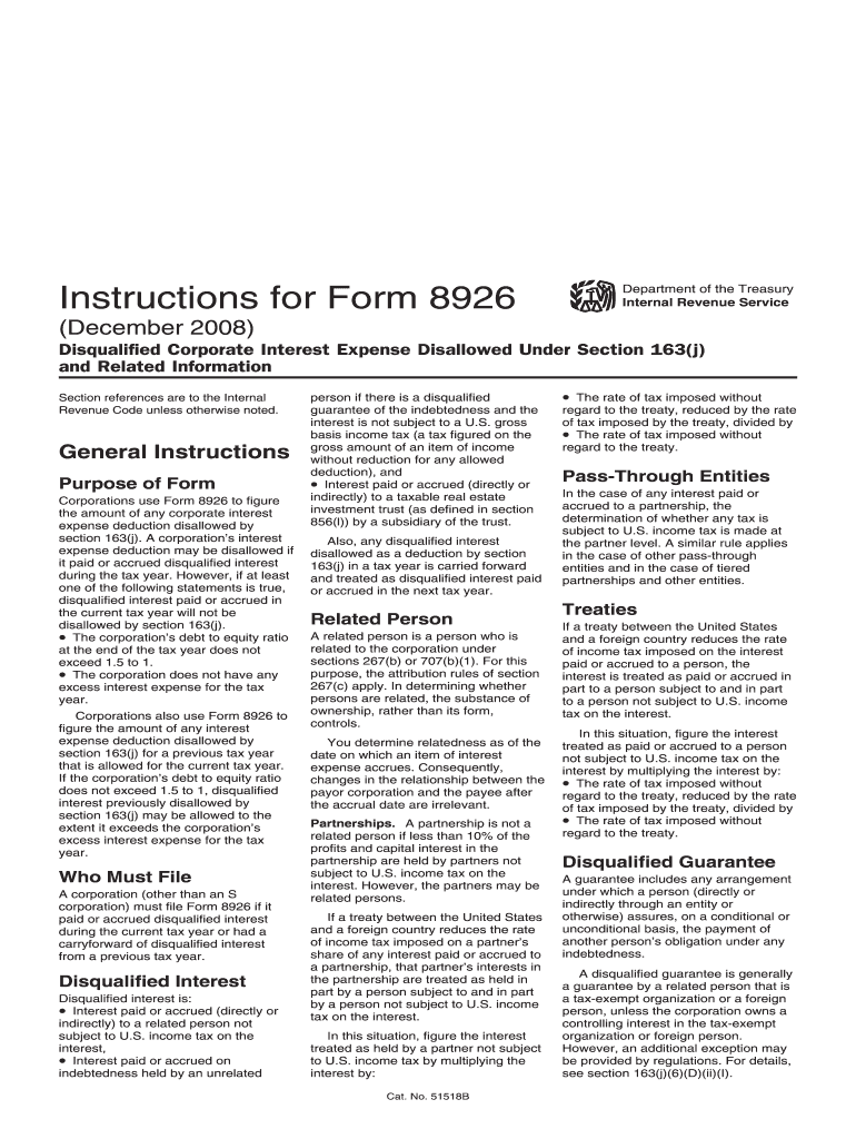  Form 8926 Example 2008