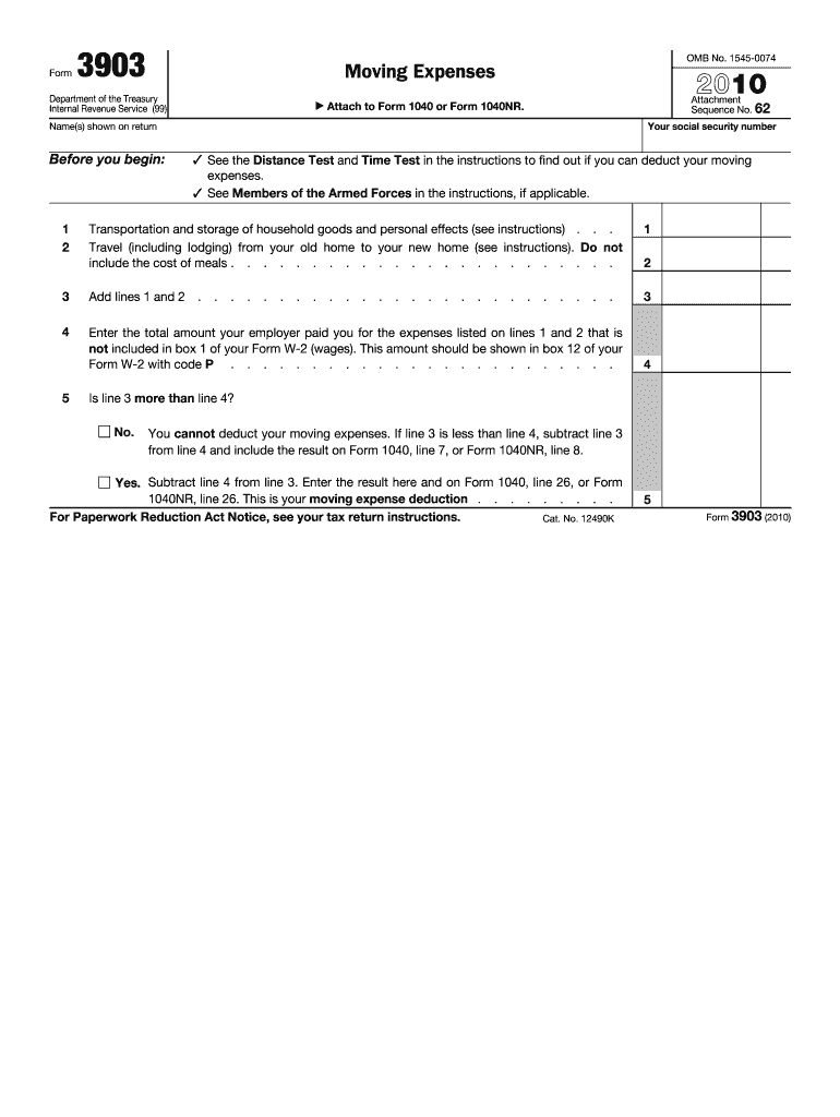 Fillable 3903  Form