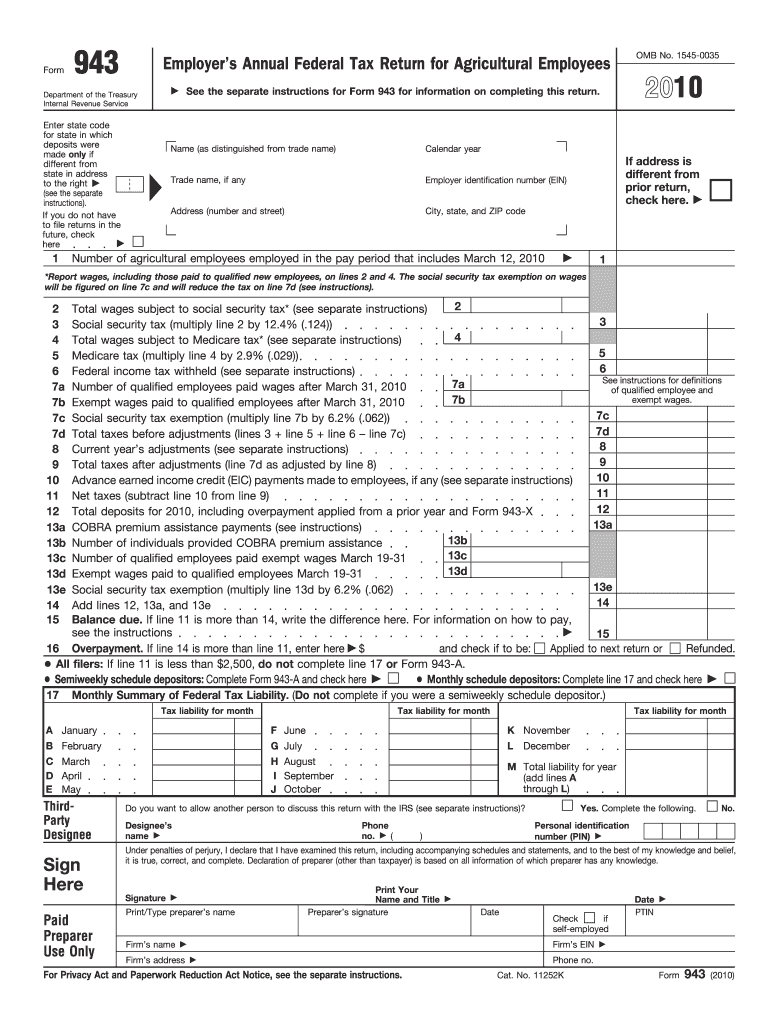  Form 943 2010