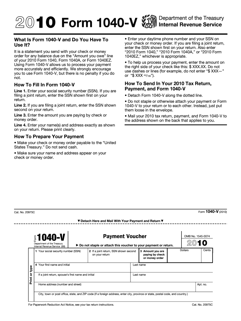 Form 1040 V