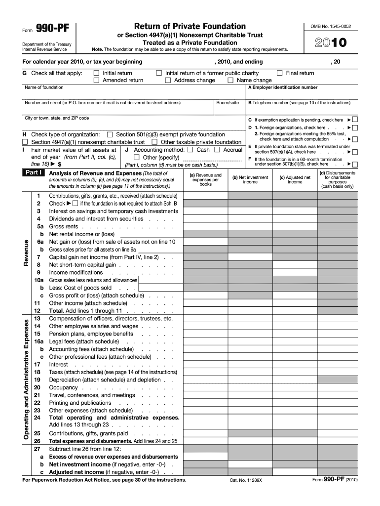 Irs Form 990 Pf