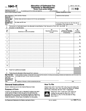 Department of the Treasury for Calendar Year or Fiscal Year Beginning Internal Revenue Service Name of Trust or Decedent&#039;s   Form