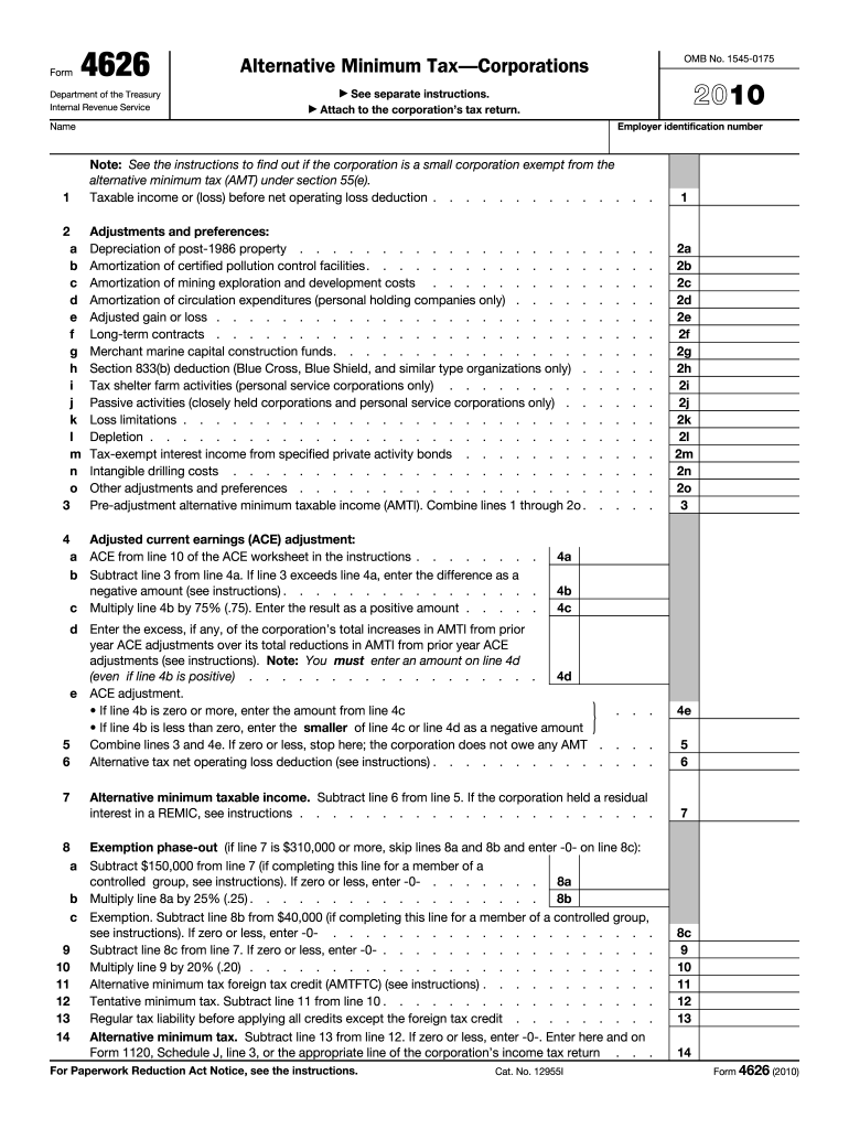Form 4626 2010