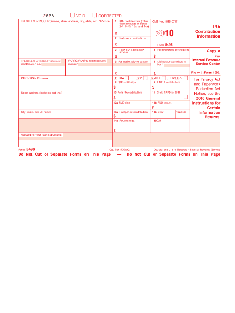  5498 Form 2010