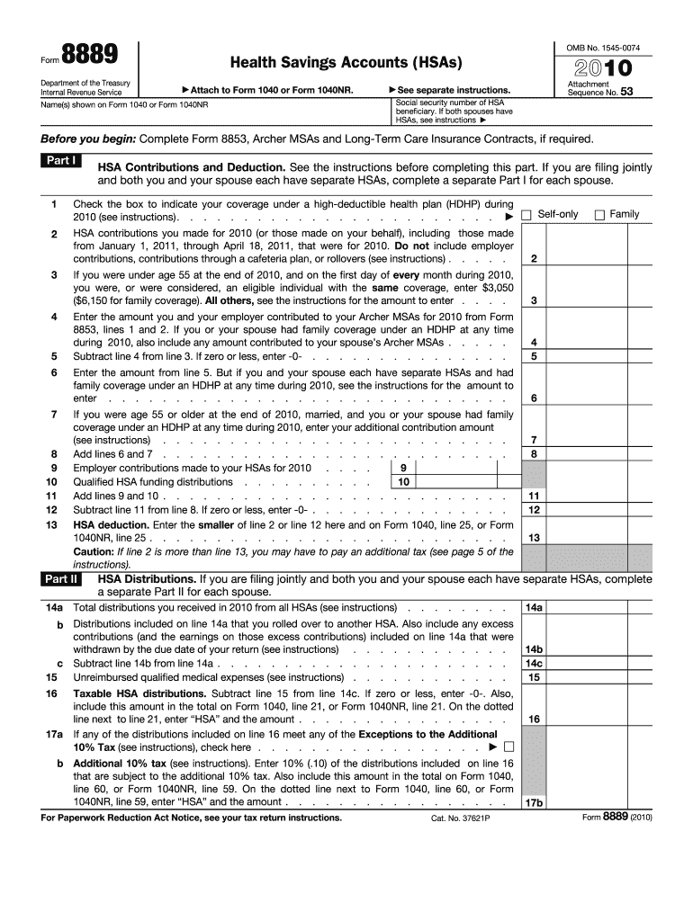  8889 Form 2010