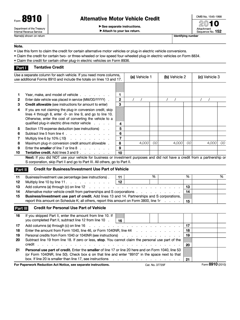 Form 8910