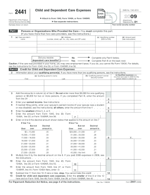 Form 2441 - Fill Out and Sign Printable PDF Template | signNow