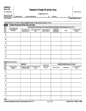 Form 1118 Schedule I Rev December