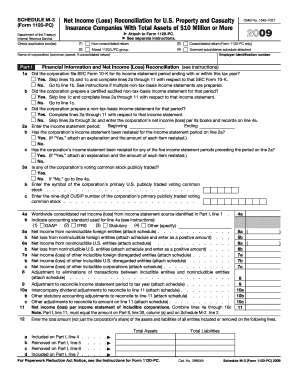 SCHEDULE M 3 Form 1120 PC Department of the Treasury Internal Revenue Service Check Applicable Boxes Net Income Loss Reconciliat