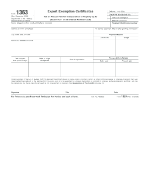 Individual Exemption  Form